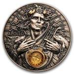 2025 Niue 3 oz Silver Antique Divine Faces of the Sun; Apollo