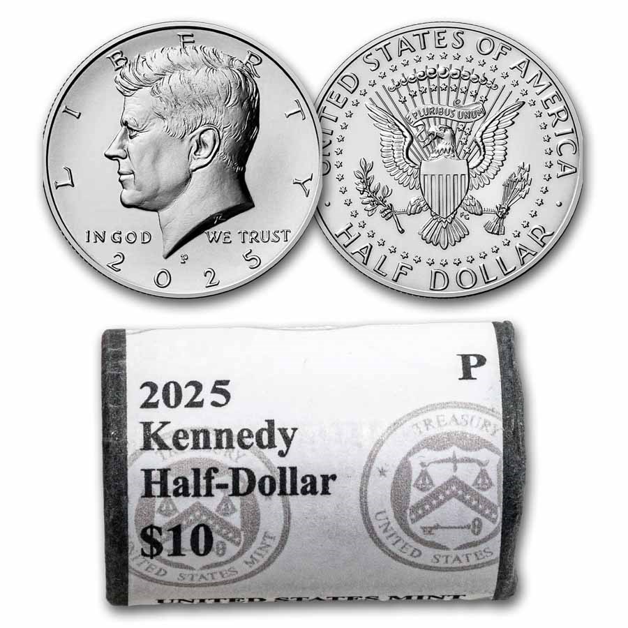 2025-P Kennedy Half Dollar 20-Coin Roll BU