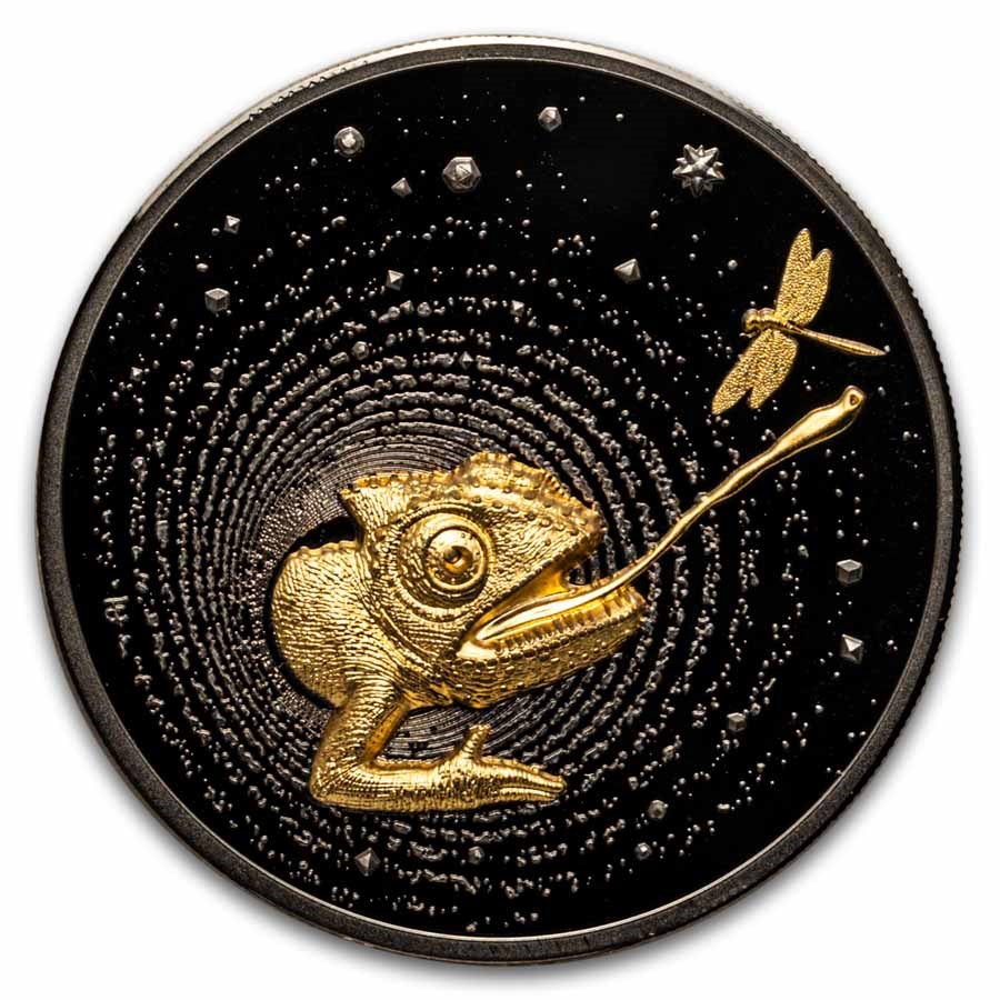 2025 Republic of Cameroon 1 oz Silver Herpeton: Chameleon