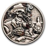 2025 Republic of Ghana 1 oz Silver Antique Memento Mori: Gangster