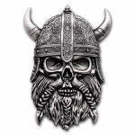 2025 Republic of Ghana 1 oz Silver Shaped Viking Skull (Box/COA)