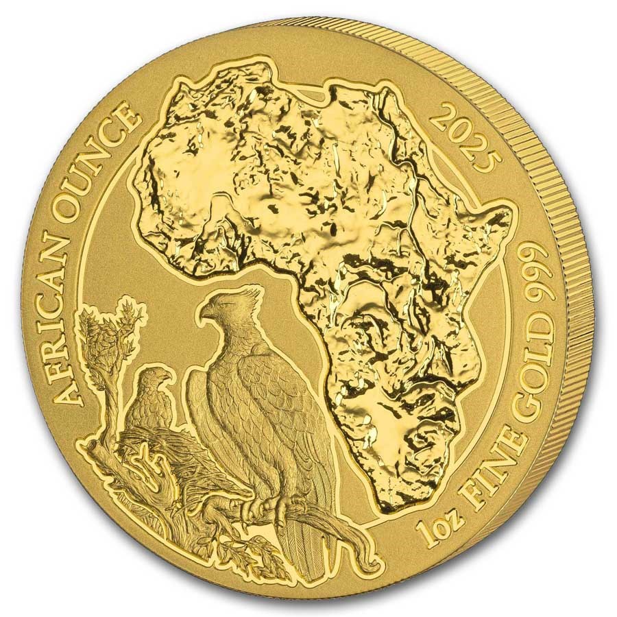 2025 Rwanda 1 oz Gold African Ounce Martial Eagle BU