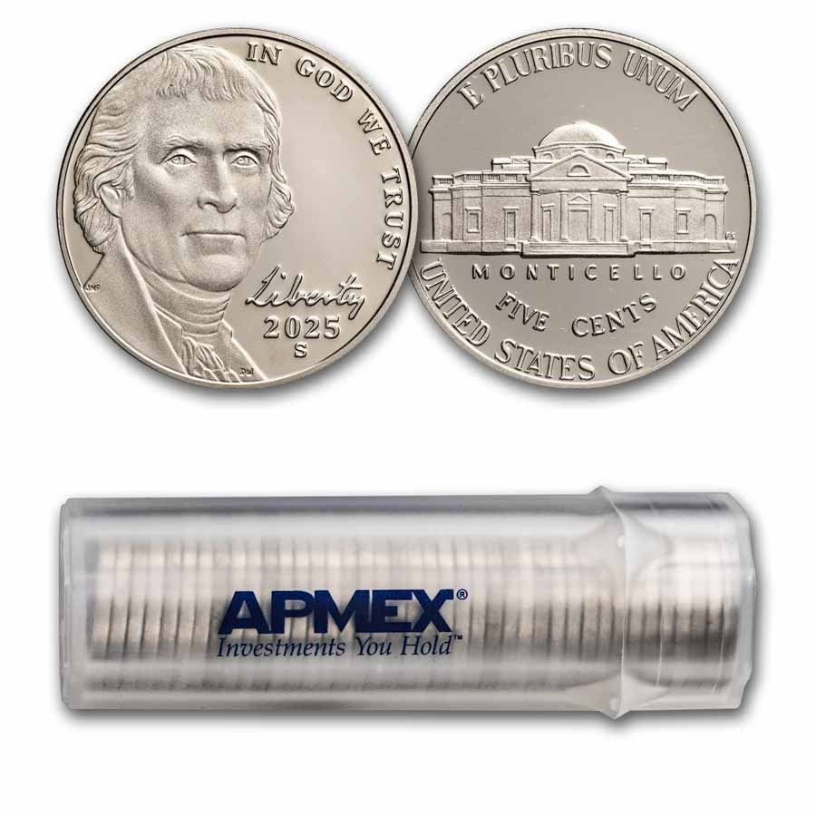 2025-S Jefferson Nickel 40-Coin Roll Proof