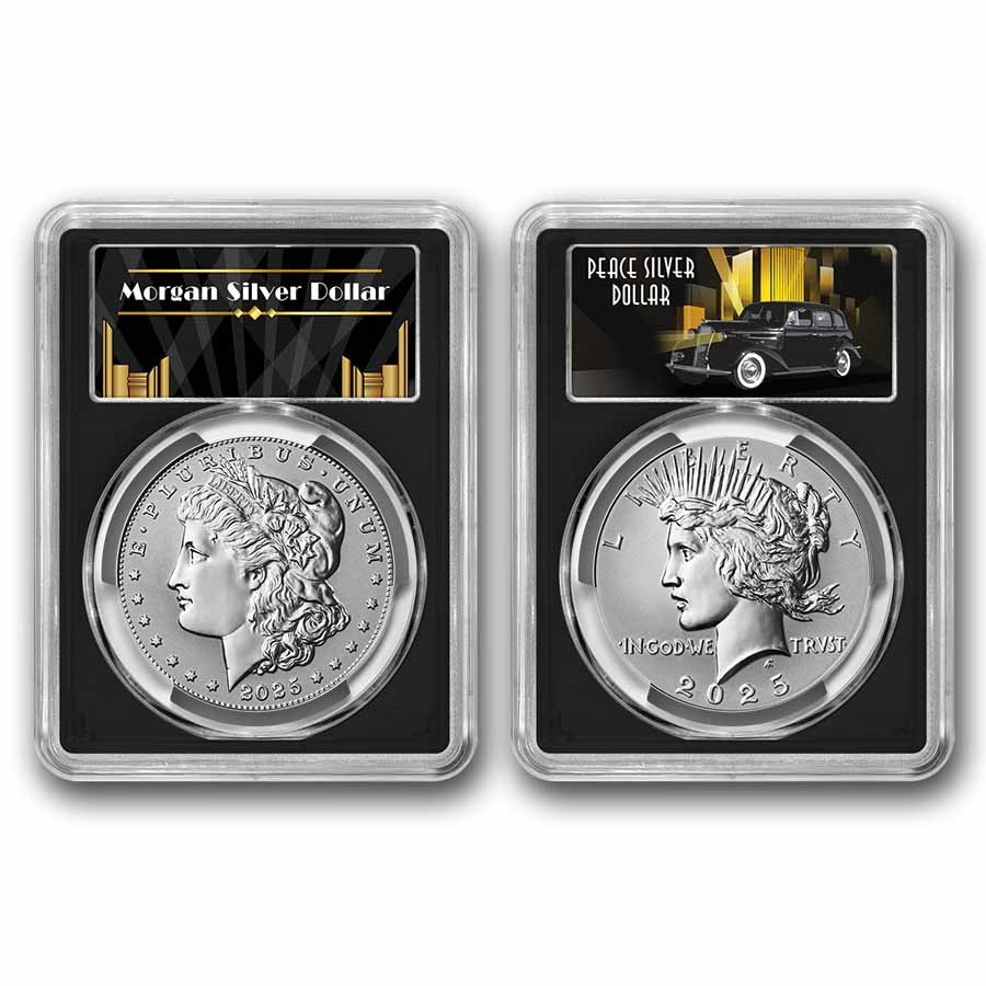 2025-S Morgan & Peace Reverse Proof Set PR-70 PCGS (AR, Black)