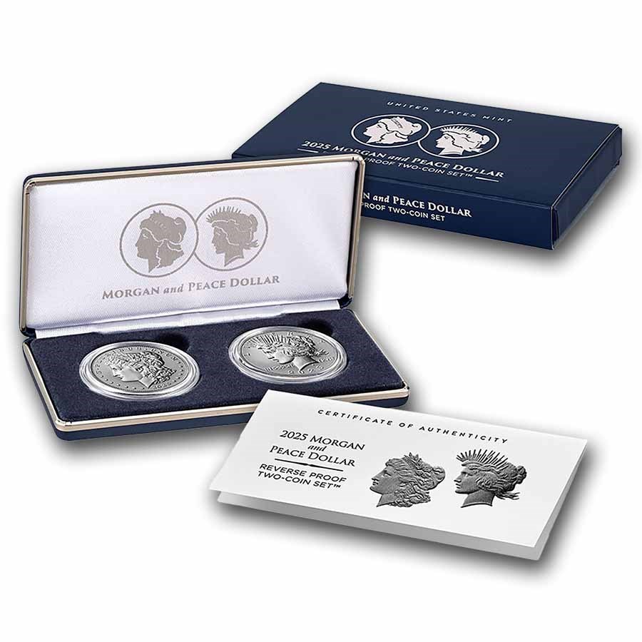 2025-S Morgan & Peace Silver Dollar Reverse Proof Set (Box & COA)