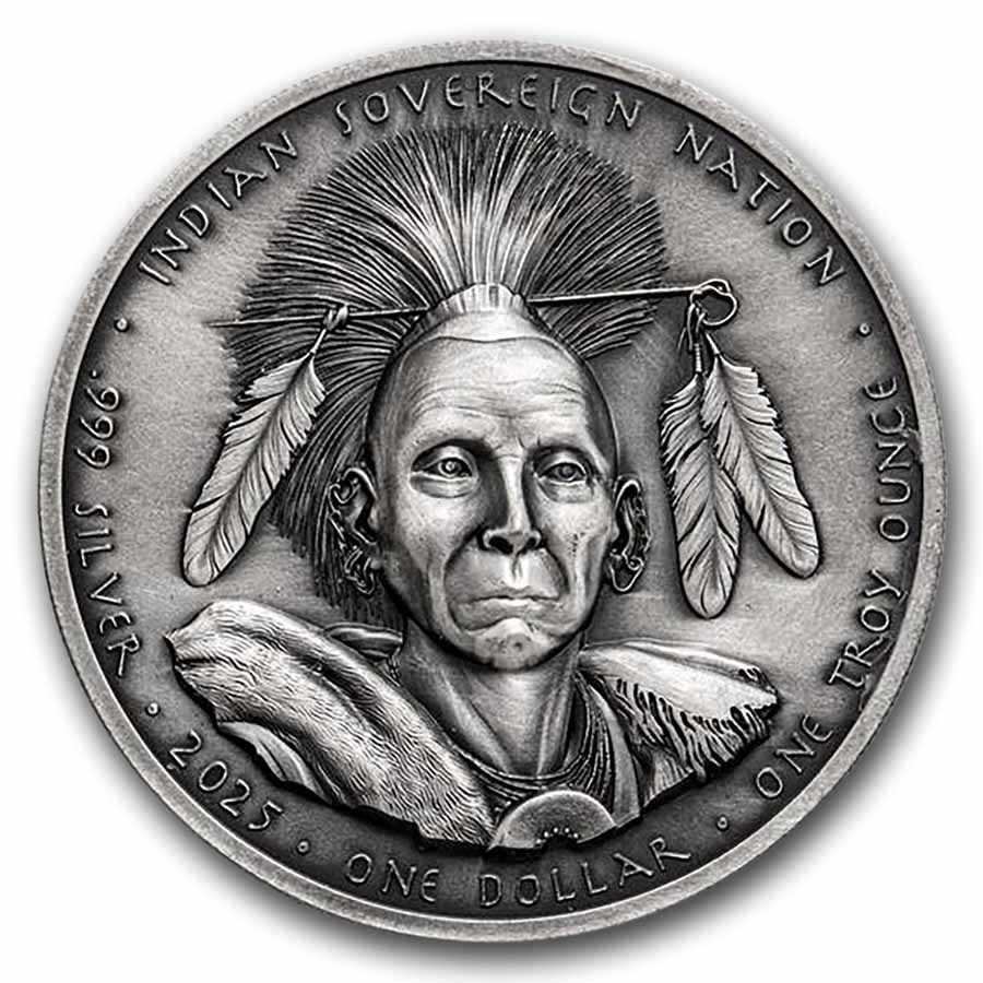2025 Sioux Nation 1 oz Silver UHR Antique Black Hawk