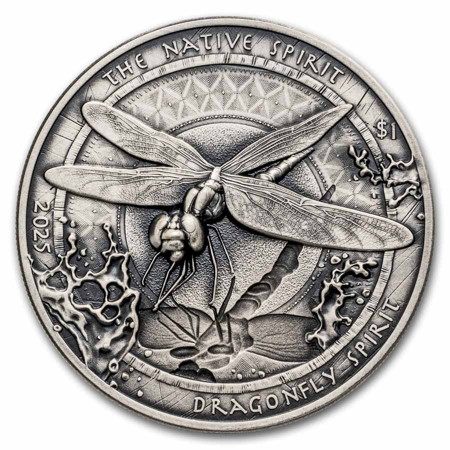 2025 Sioux Nation 1 oz Silver UHR Antique Dragonfly Spirit
