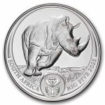 2025 South Africa 1 oz Silver Big Five Rhino BU (In Blister Pack)