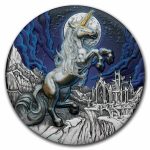 2025 Tuvalu 5 oz Silver Colorized Unicorn Antiqued HR (Box, COA)