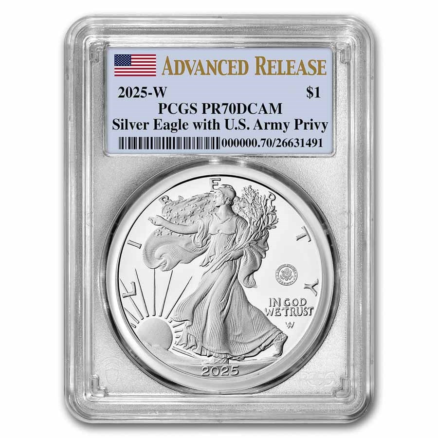 2025-W 1 oz Proof Silver Eagle PR-70 PCGS (Army Privy, AR)
