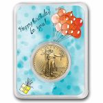 2026 1/2 oz Gold Eagle - w/Happy Birthday, Balloons Card, In TEP