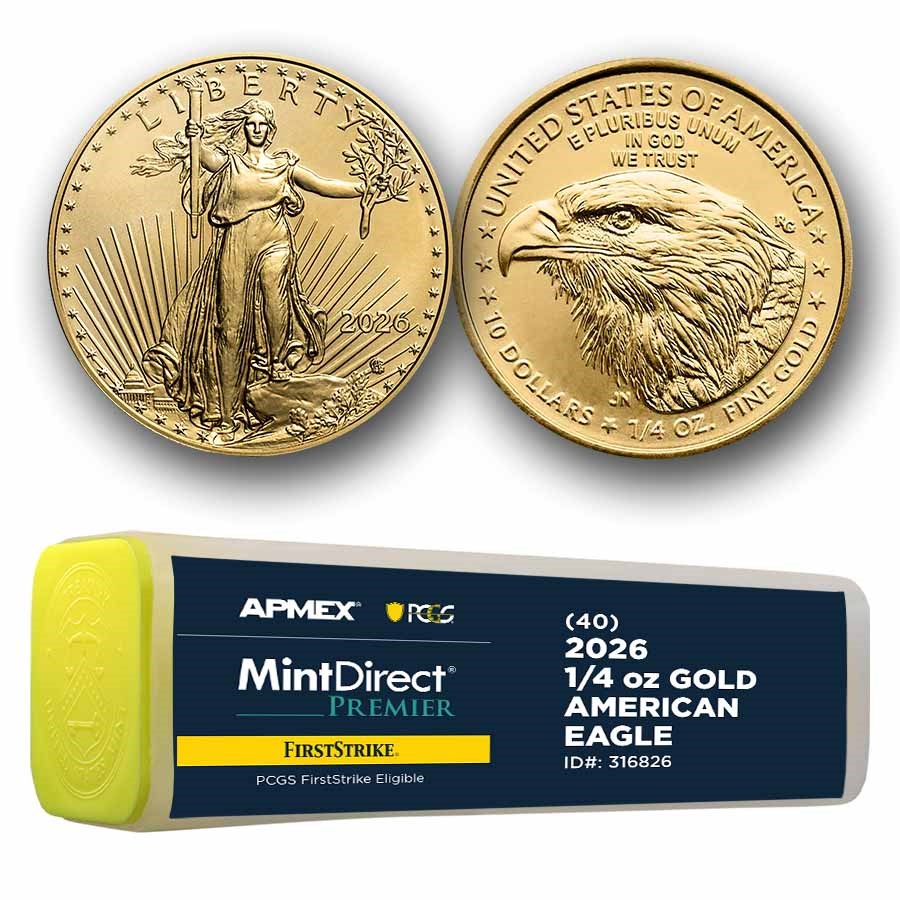 2026 1/4 oz Gold Eagles (40-Coin MD® Premier + PCGS FS® Tube)