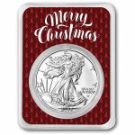 2026 1 oz American Silver Eagle - w/Elegant Merry Christmas Card