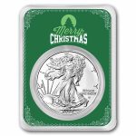 2026 1 oz American Silver Eagle - w/Green Merry Christmas Card