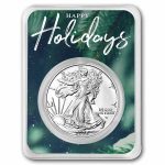 2026 1 oz American Silver Eagle - w/Happy Holidays Tree Branches