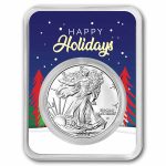 2026 1 oz American Silver Eagle - w/Happy Holidays Trees Card
