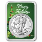 2026 1 oz American Silver Eagle - w/Holiday Ribbon Tree Card