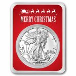 2026 1 oz American Silver Eagle - w/Red Merry Christmas Card