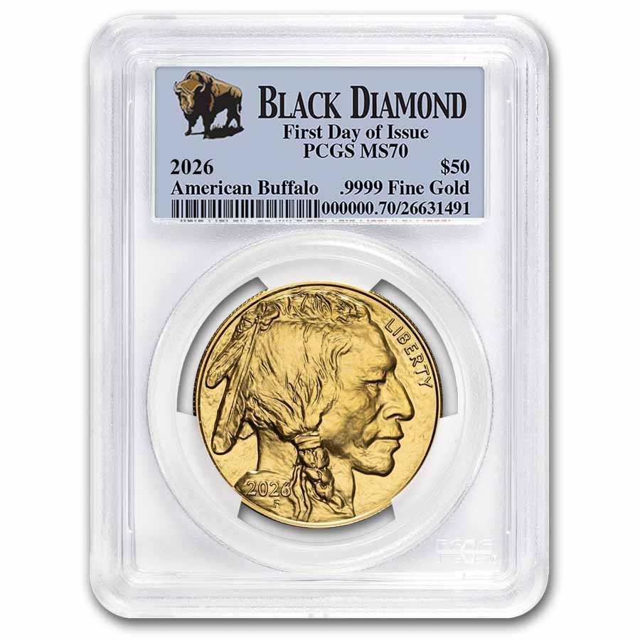 2026 1 oz Gold Buffalo MS-70 PCGS (FDI, Black Diamond)