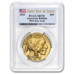 2026 1 oz Gold Buffalo MS-70 PCGS (First Day of Issue)