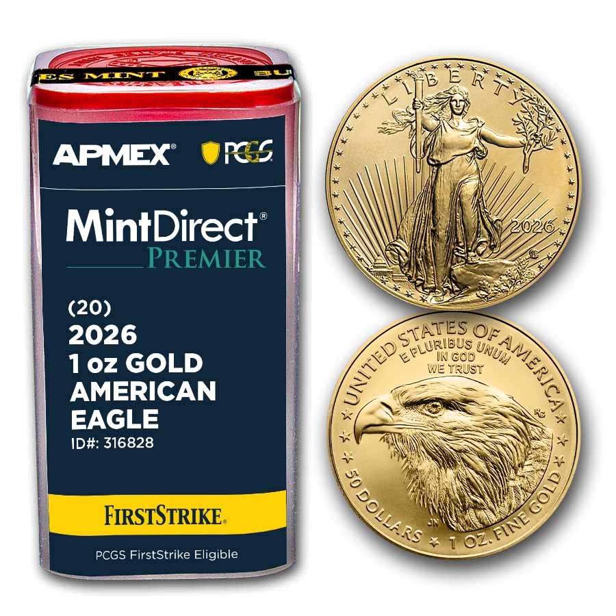2026 1 oz Gold Eagles (20-Coin MD® Premier + PCGS FS® Tube)