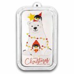 2026 1 oz Silver Colorized Bar - Christmas Polar Bear & Penguins