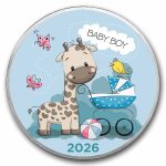 2026 1 oz Silver Colorized Round - APMEX (Baby Boy Giraffe)