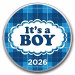 2026 1 oz Silver Colorized Round - APMEX (It's A Boy, Plaid)