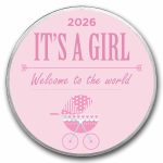 2026 1 oz Silver Colorized Round - APMEX (It's A Girl, Stroller)