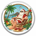 2026 1 oz Silver Colorized Round - Beachin' Santa