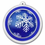 2026 1 oz Silver Colorized Round - Blue Snowflake Ornament