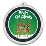 2026 1 oz Silver Colorized Round - Merry Christmas, Reindeer