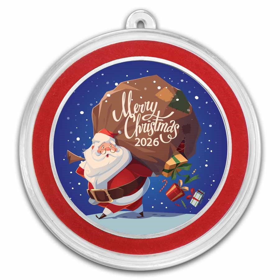 2026 1 oz Silver Colorized Round - Merry Christmas Santa Claus