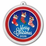 2026 1 oz Silver Colorized Round - Merry Christmas Stockings