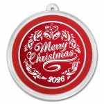 2026 1 oz Silver Colorized Round - Rosy Red Merry Christmas