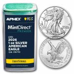 2026 1 oz Silver Eagles (20-Coin MD Premier + PCGS FS® Tube)