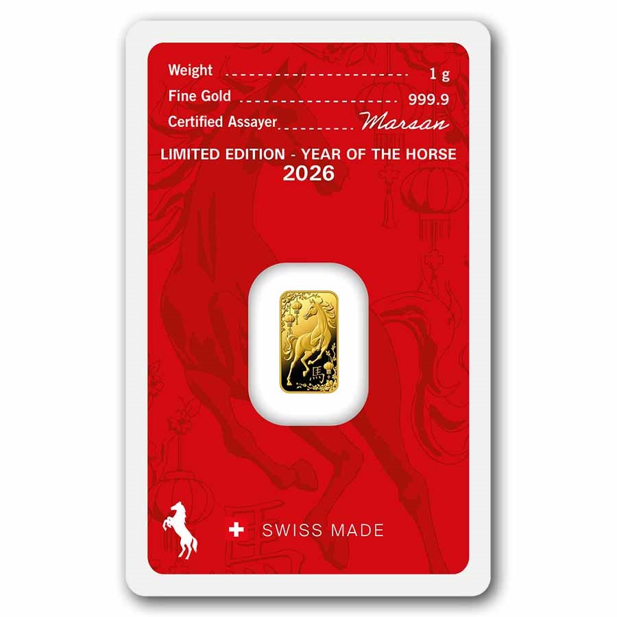 2026 1g Gold Bar - Argor-Heraeus Year of the Horse (In Assay)