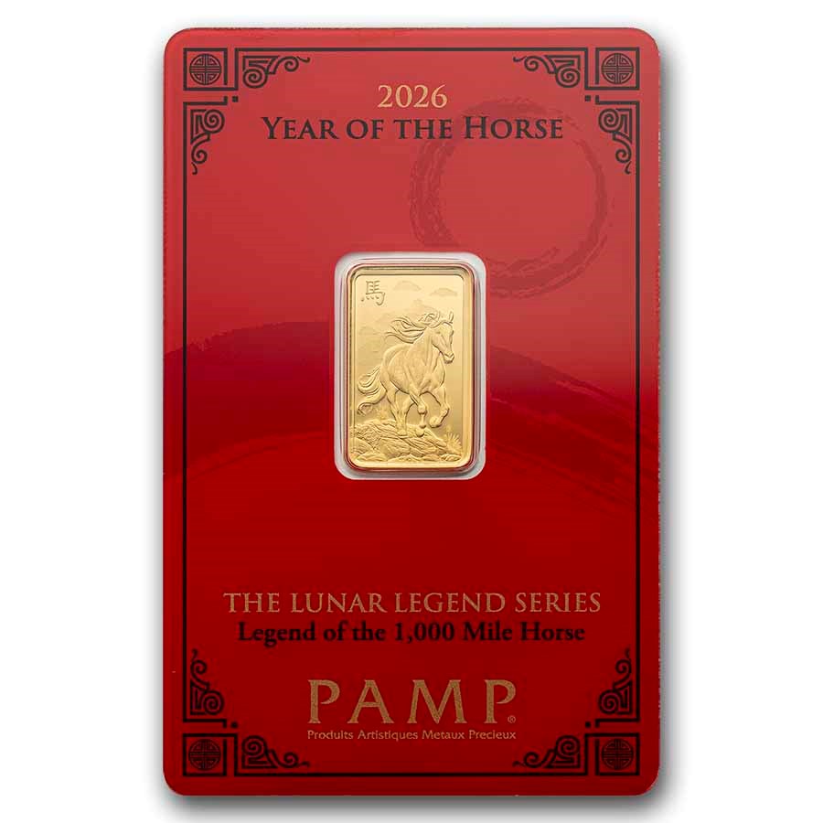 2026 5 gram Gold Bar - PAMP Suisse Year of the Horse (In Assay)