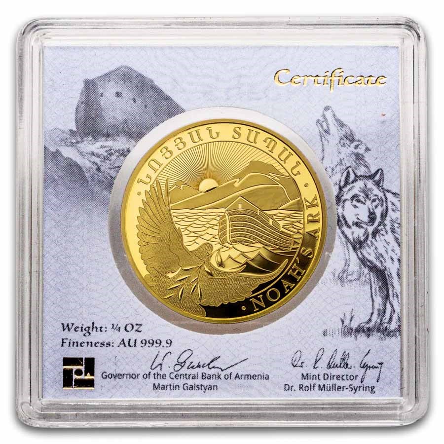 2026 Armenia 1/4 oz Gold 10,000 Dram Noah's Ark BU