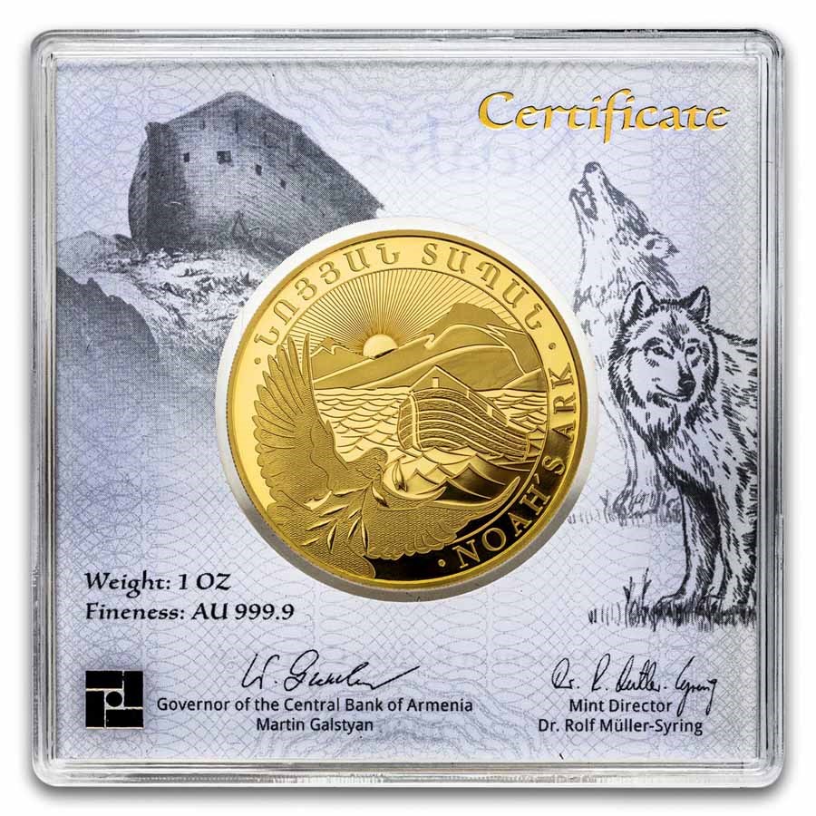 2026 Armenia 1 oz Gold 50,000 Dram Noah's Ark BU