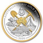 2026 AUS 1 oz Ag 175th Ann.of Australia's 1st Gold Rush Gilded