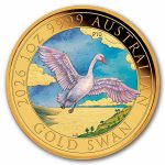 2026 AUS 1 oz Gold 10th Anniversary Colorized Swan (Box, COA)