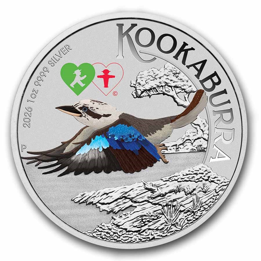 2026 AUS 1 oz Silver Colorized Kookaburra BU (World Money Fair)