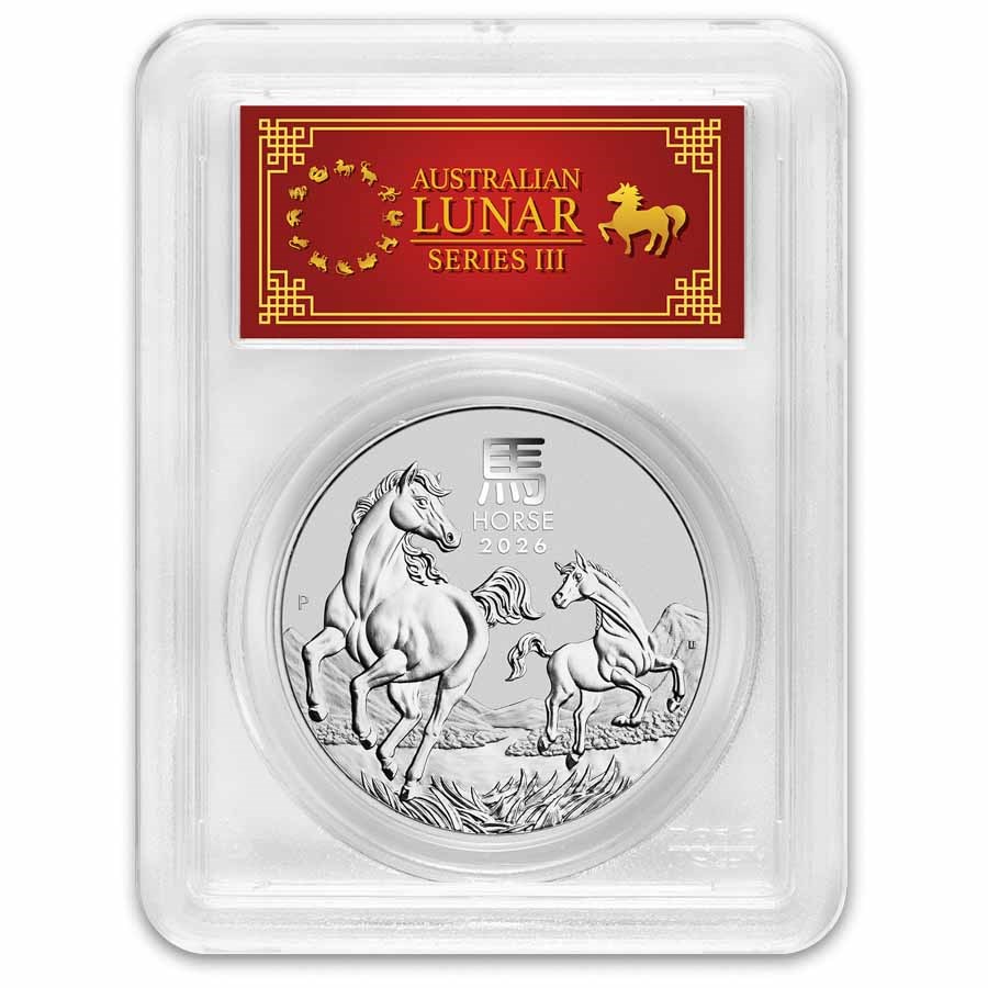2026 AUS 1 oz Silver Lunar Horse MS-70 PCGS (FDI, Red Label)