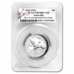 2026 AUS 5 oz Silver Swan PR-70 PCGS DCAM HR FS, 10th Ann. Label