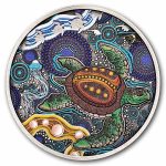 2026 Australia 2 oz Silver Colorized Turtle Utingat (Antiqued)