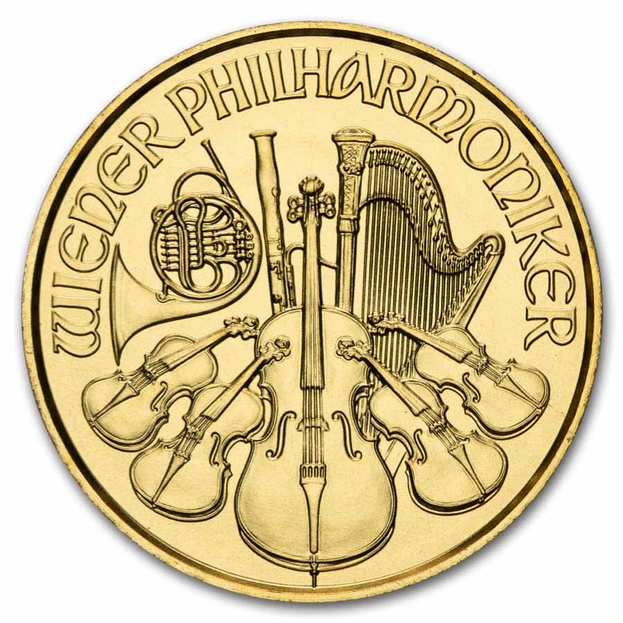 2026 Austria 1/25 oz Gold Philharmonic BU