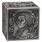 2026 Barbados 6 oz Silver George Washington Cube Shaped (Dmg Box)