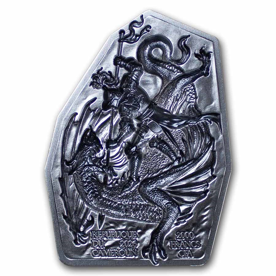 2026 Cameroon 2 oz Silver St. George & the Dragon