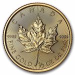 2026 Canada 1/2 oz Gold Maple Leaf BU